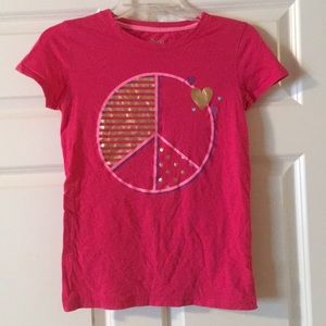 Girls Pink Peace T-shirt